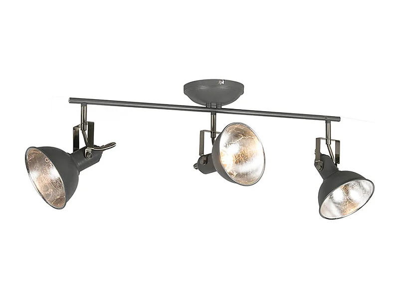 Spot industriel anthracite orientable et inclinable 3 lumières - Tommy