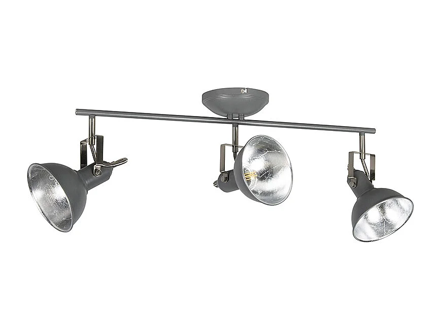 Spot industriel anthracite orientable et inclinable 3 lumières - Tommy