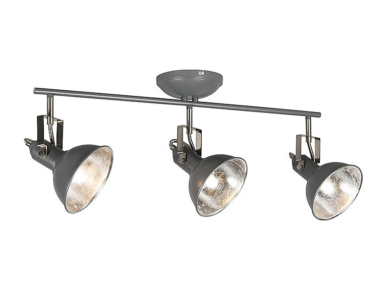 Spot industriel anthracite orientable et inclinable 3 lumières - Tommy