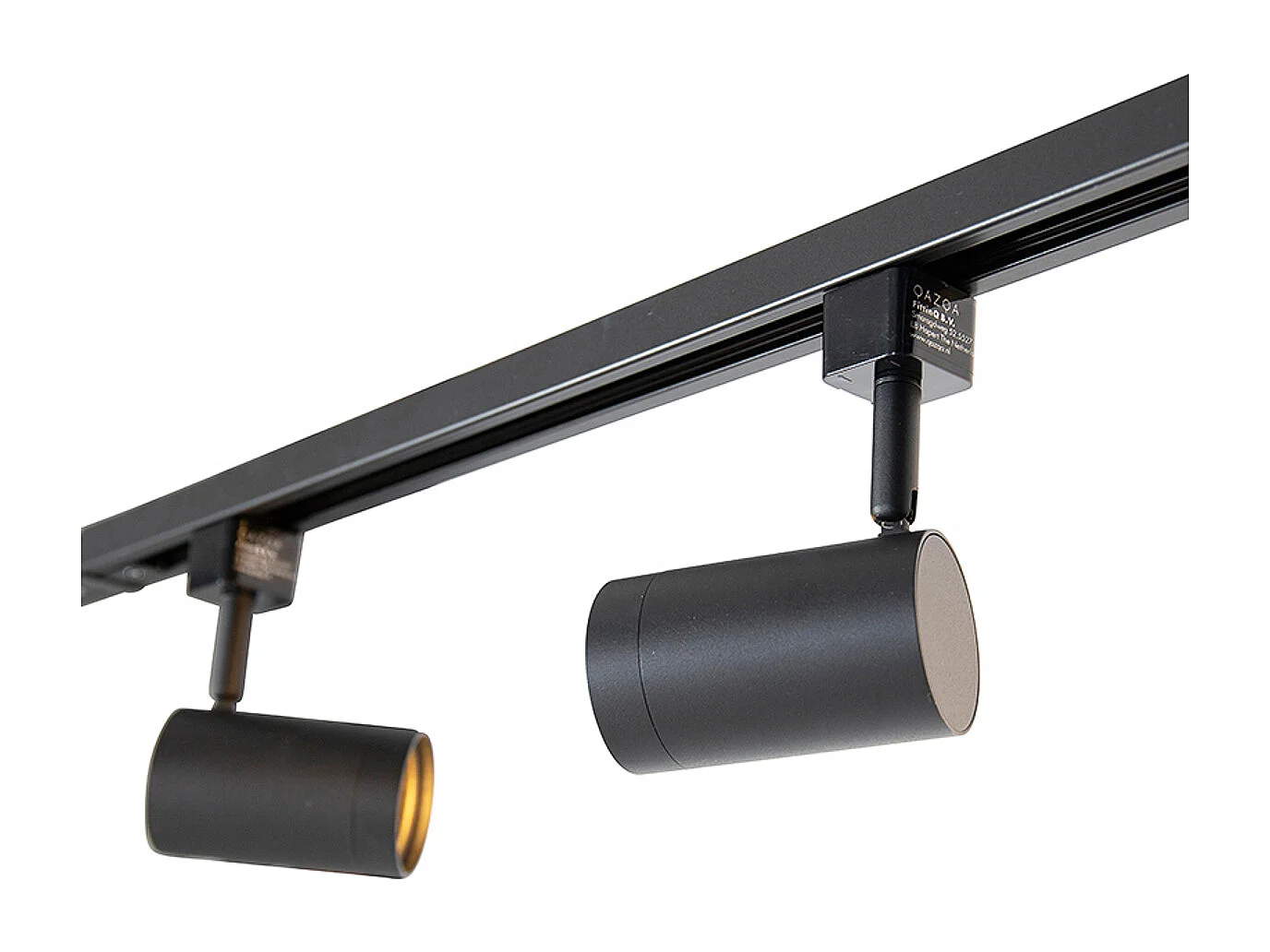 Système sur rail suspendu moderne monophasé avec 5 spots noirs - Jeana