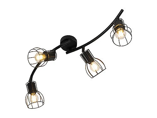 Spot de plafond moderne noir 86 cm 4 lumières - Botu