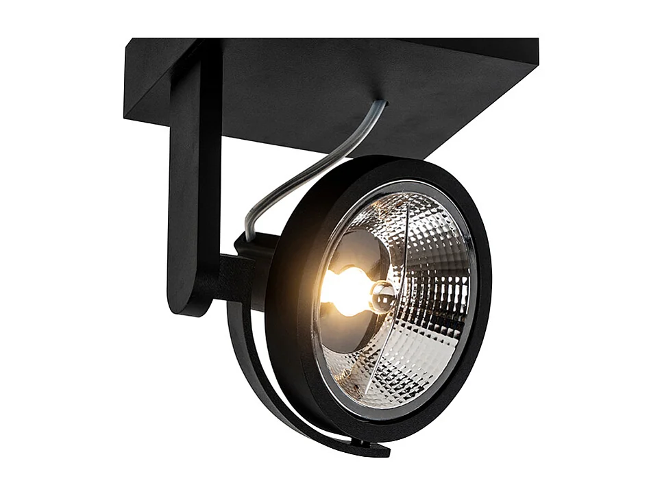 Spot de plafond moderne noir orientable GU10 111mm - Master