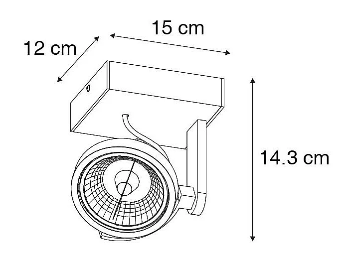 Spot de plafond moderne noir orientable GU10 111mm - Master