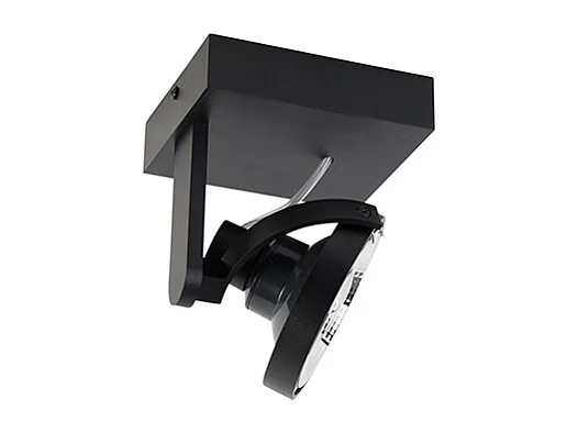 Spot de plafond moderne noir orientable GU10 111mm - Master