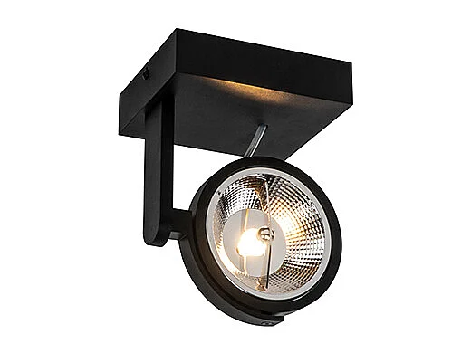 Spot de plafond moderne noir orientable GU10 111mm - Master