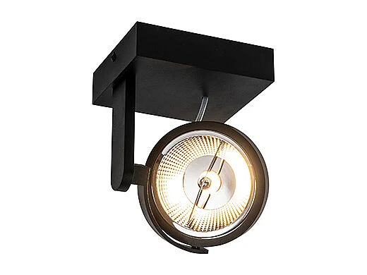 Spot de plafond moderne noir orientable GU10 111mm - Master