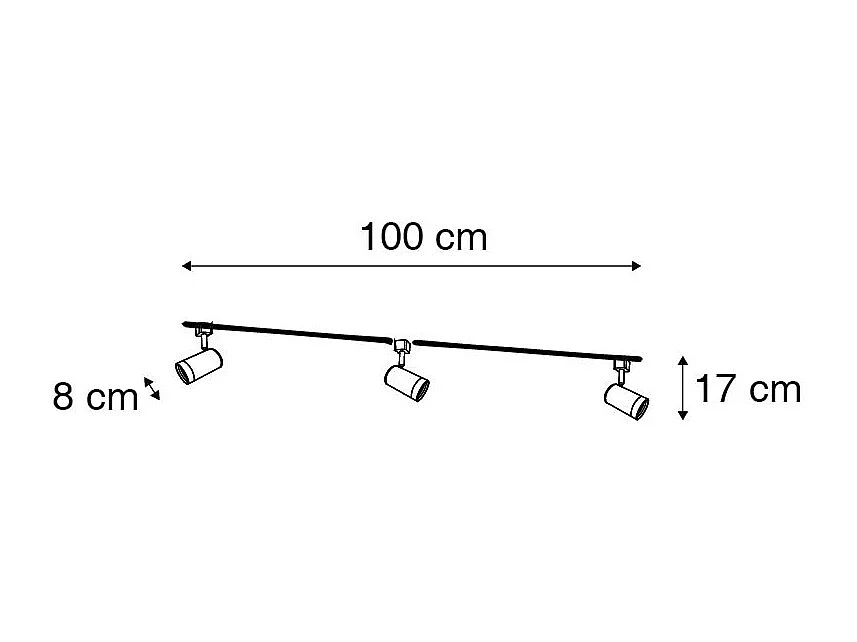 Système de rail d'éclairage intelligent blanc 1 phase 3 lumières avec Wifi GU10 - Iconic Jeana