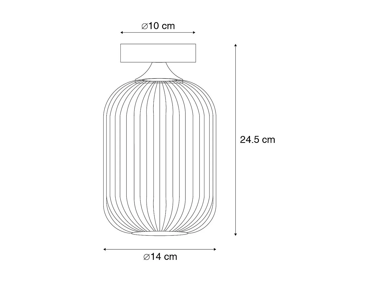 Plafonnier Art Déco Laiton avec Verre Transparent - Banci