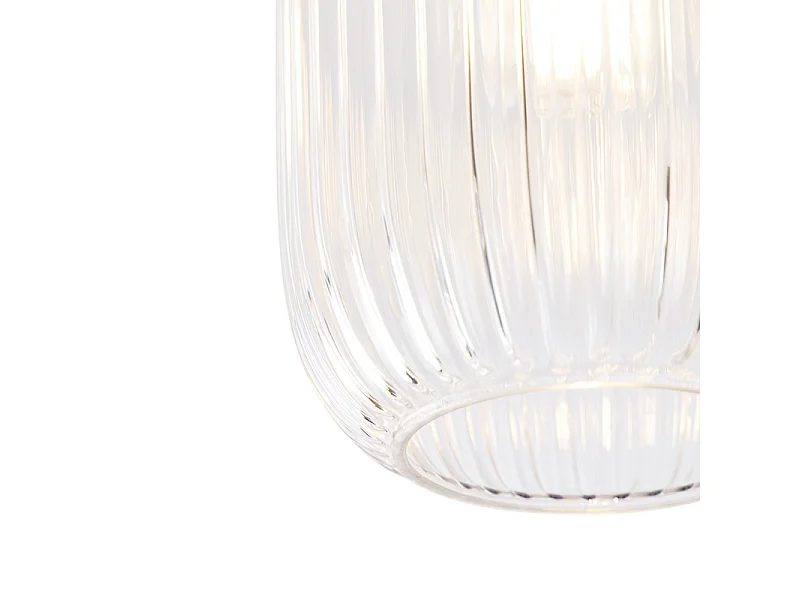 Plafonnier Art Déco Laiton avec Verre Transparent - Banci