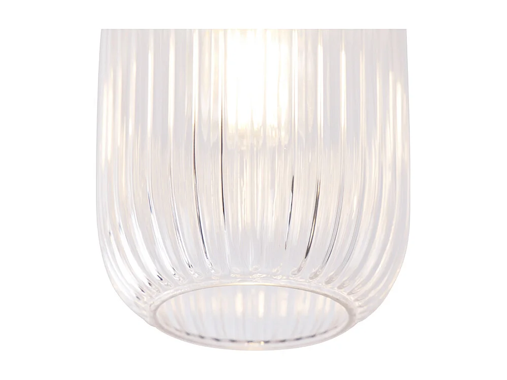 Plafonnier Art Déco Laiton avec Verre Transparent - Banci