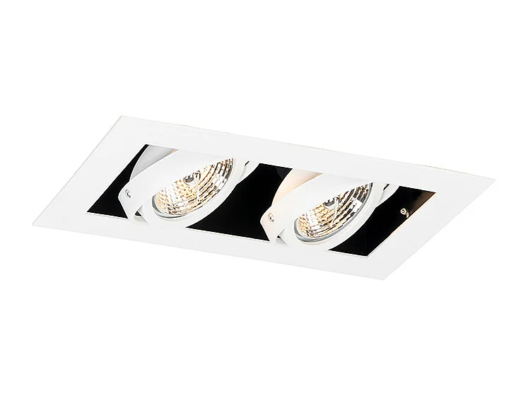 Spot encastré moderne blanc 2 lumières orientables - Oneon 70