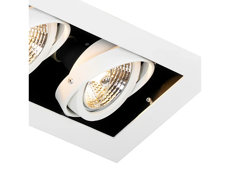 Spot encastré moderne blanc 2 lumières orientables - Oneon 70