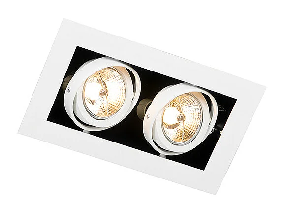 Spot encastré moderne blanc 2 lumières orientables - Oneon 70