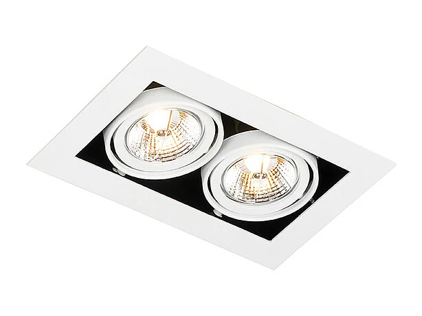 Spot encastré moderne blanc 2 lumières orientables - Oneon 70