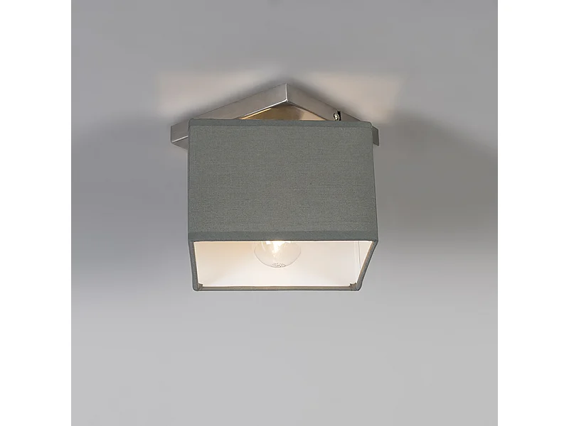 Plafonnier moderne en acier avec abat-jour gris - VT
