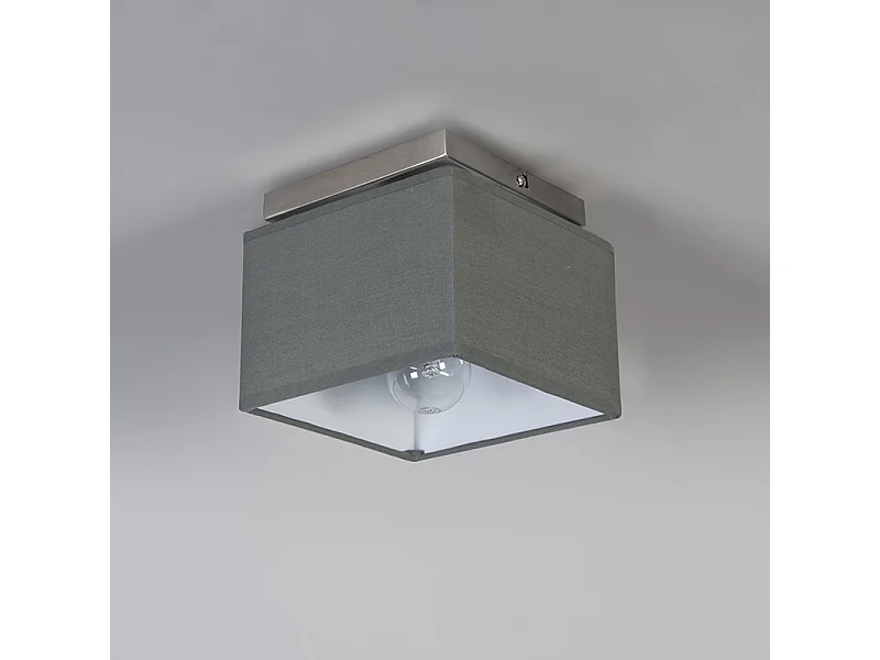 Plafonnier moderne en acier avec abat-jour gris - VT