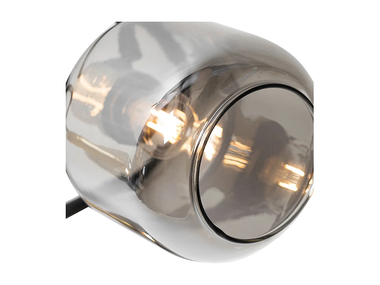 Spot de plafond noir avec verre fumé rond 3 lumières - Zuzanna