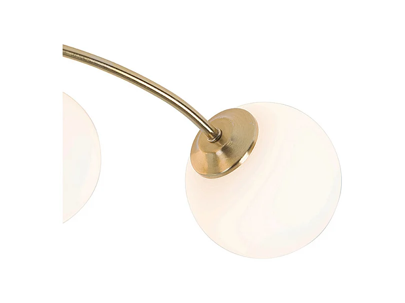 Plafonnier moderne or avec verre opale 6 lumières - Athènes