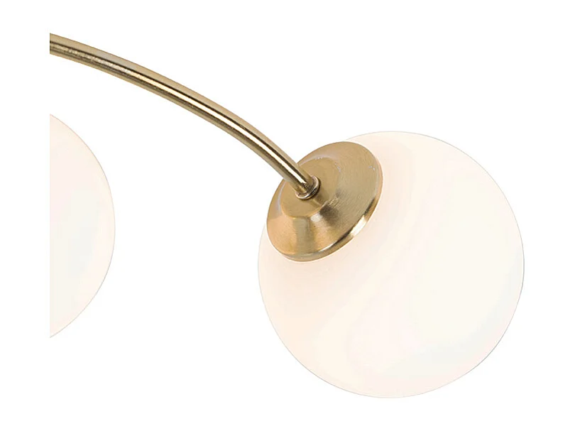 Plafonnier moderne doré avec verre opale 6 lumières - Athènes