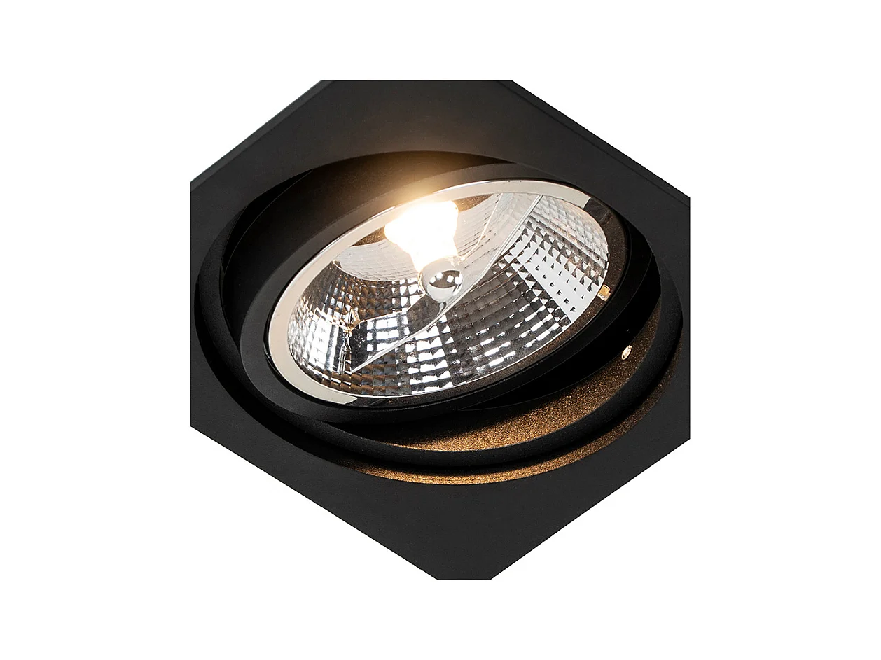 Spot encastré carré noir orientable - Chuck 111