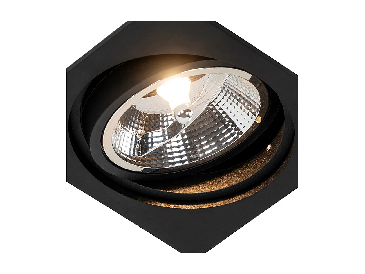 Spot encastré carré noir orientable - Chuck 111