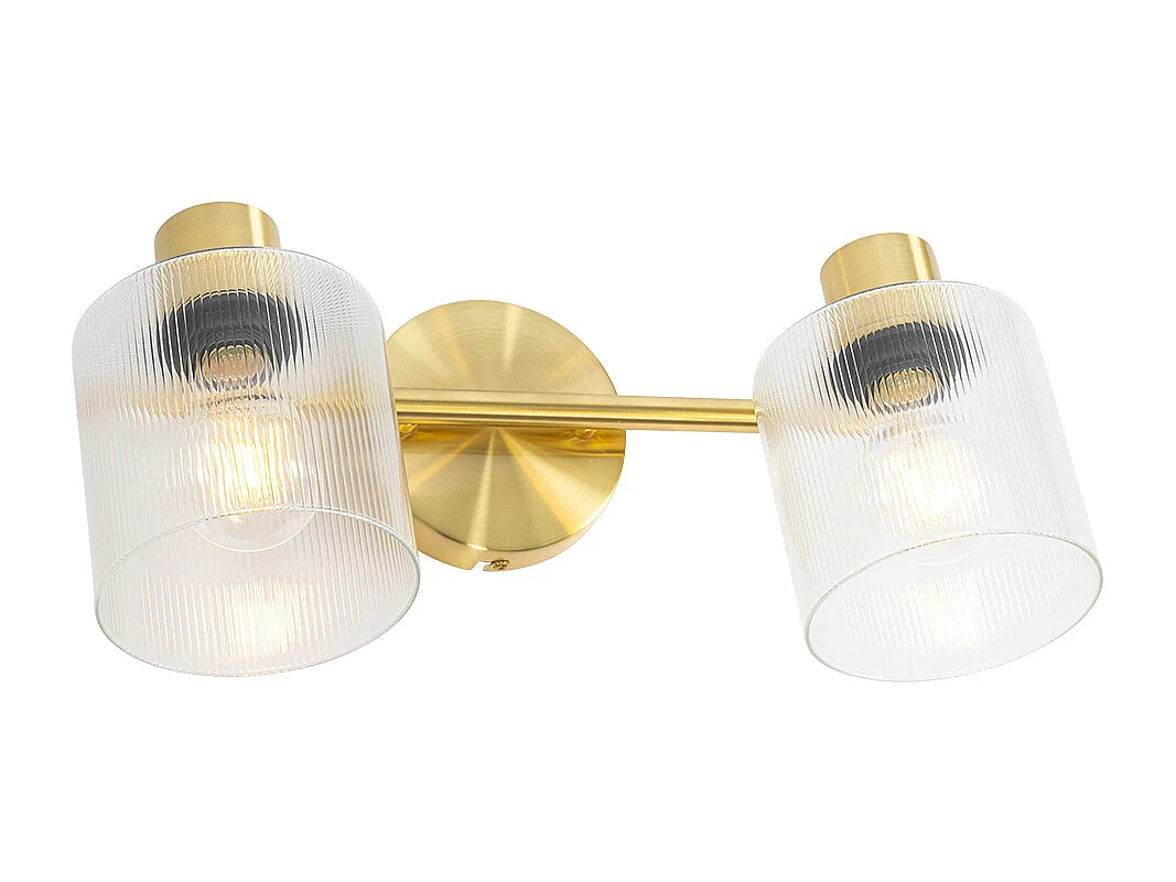 Spot de plafond doré avec verre 2 lumières orientable - Laura