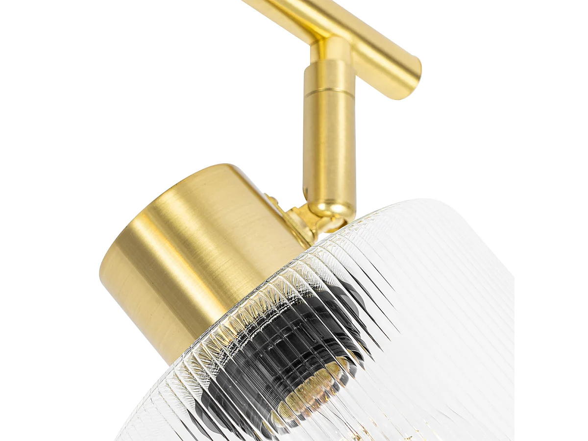 Spot de plafond doré avec verre 2 lumières orientable - Laura