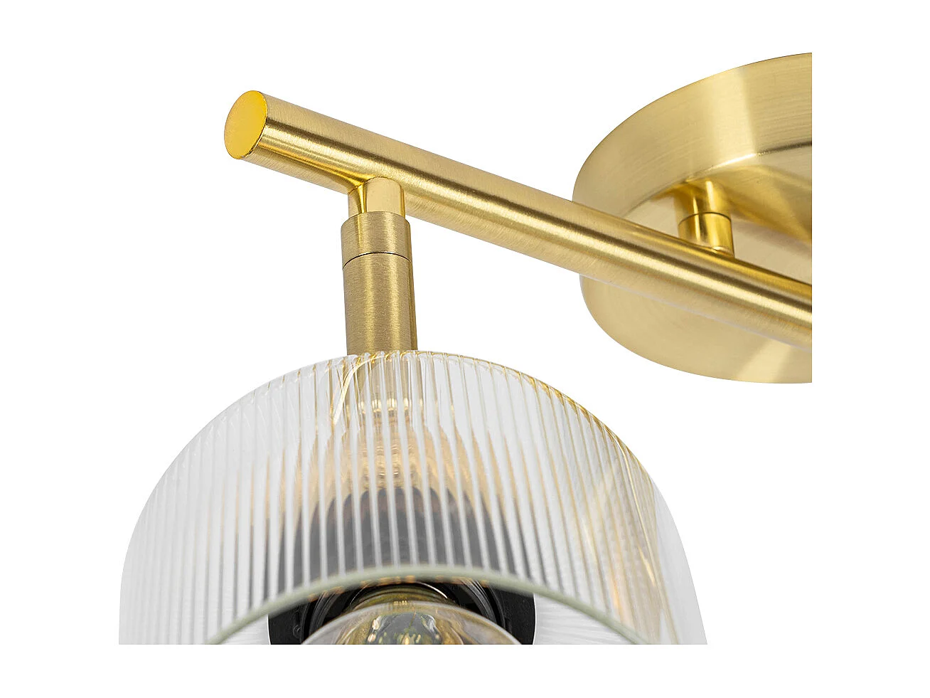 Spot de plafond doré avec verre 2 lumières orientable - Laura