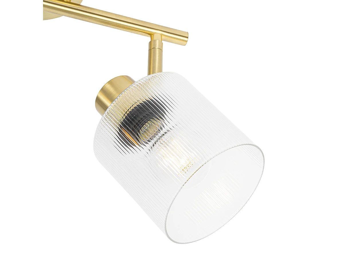 Spot de plafond doré avec verre 2 lumières orientable - Laura