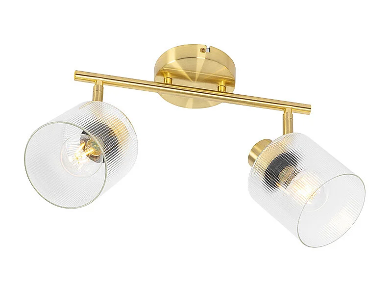 Spot de plafond doré avec verre 2 lumières orientable - Laura