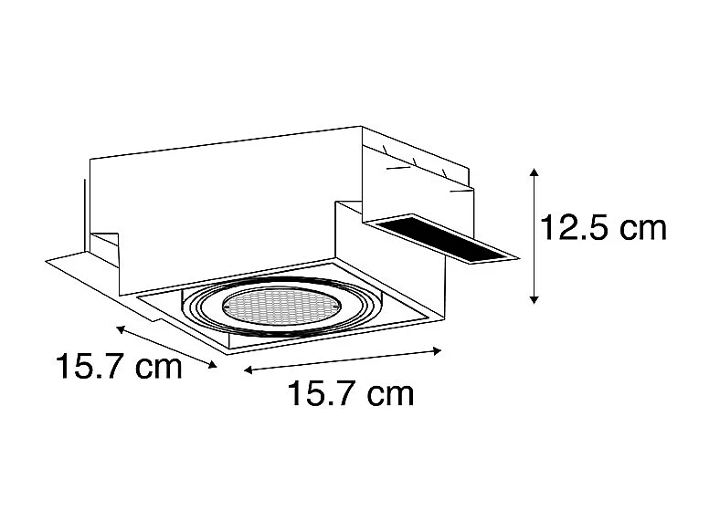 Spot encastré noir GU10 AR111 sans bordure - Oneon Honey