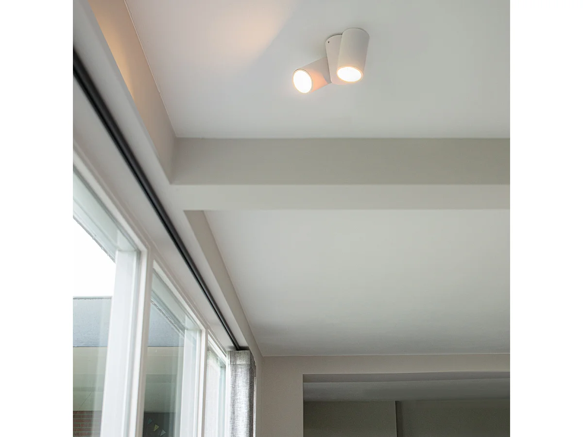 Spot design blanc 2 lumières orientable - Michael