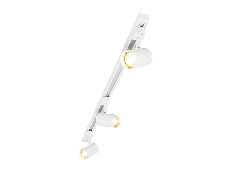 Système d'éclairage sur rail moderne avec 3 spots blancs 1-Phase - Iconic Jeana