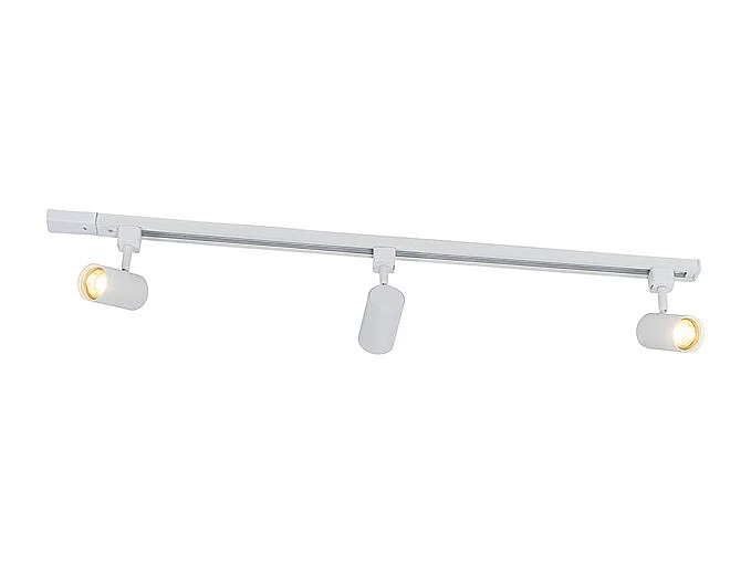 Système d'éclairage sur rail moderne avec 3 spots blancs 1-Phase - Iconic Jeana