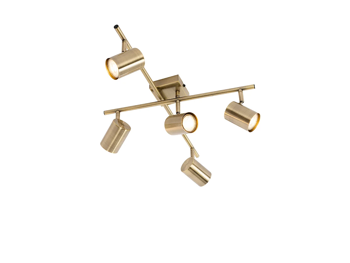 Plafonnier moderne en bronze 5 lumières réglable rectangulaire - Jeana