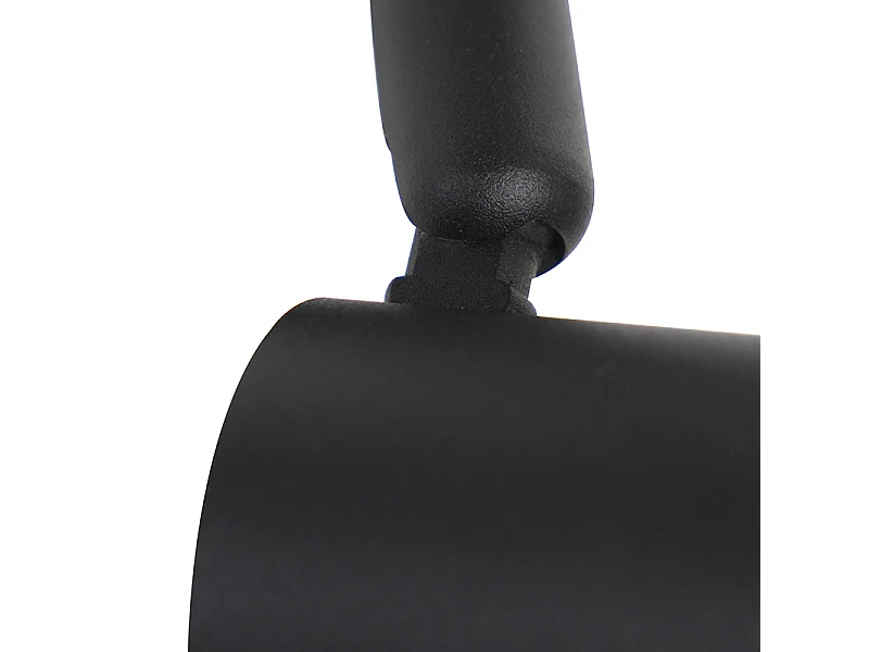 Système d'éclairage sur rail moderne avec 5 spots noirs monophasé - Iconic Jeany