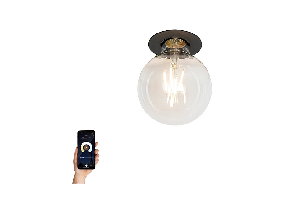 Spot encastré intelligent noir avec ampoule WiFi G95 - Insight