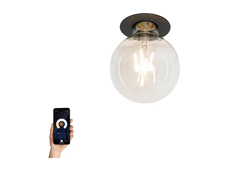 Spot encastré intelligent noir avec ampoule WiFi G95 - Insight