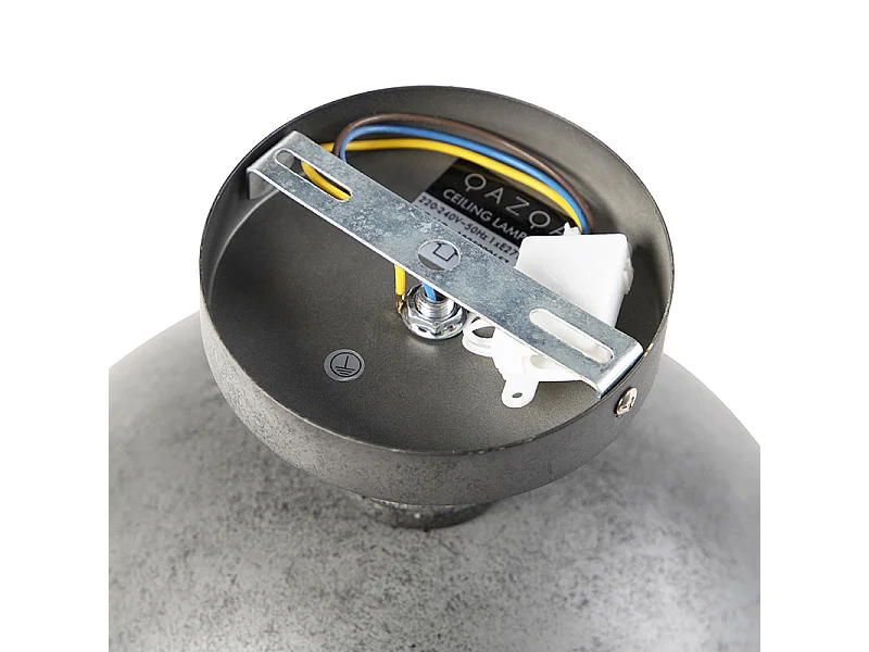 Plafonnier industriel argent antique 32 cm - Course