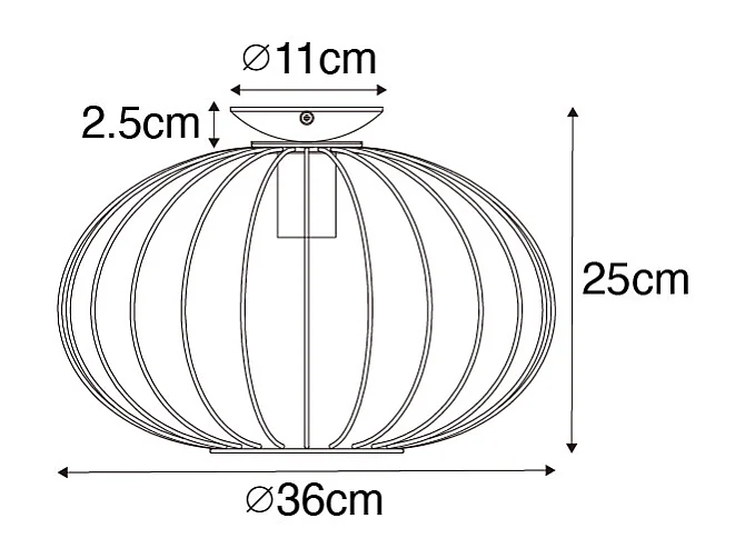 Plafonnier industriel noir - Margarita