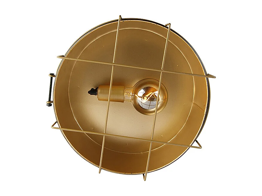 Plafonnier industriel noir avec or 35 cm - Barril