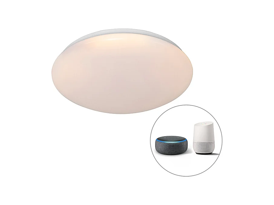 Plafonnier moderne intelligent blanc 38 cm avec LED et RGB - Iene