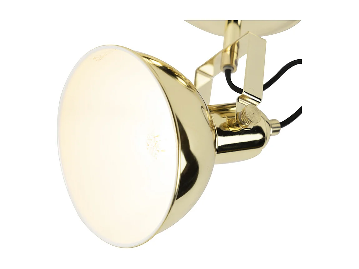 Spot industriel rond doré à 1 lumière - Tommy