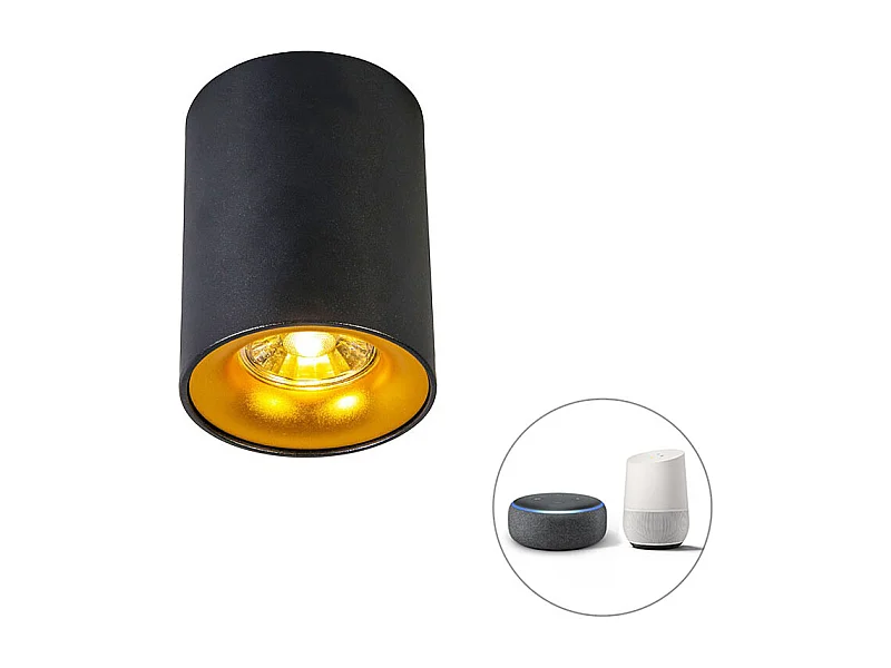 Spot noir/or avec ampoule Smart GU10 WiFi - Ronda