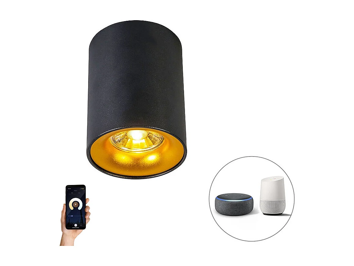 Spot noir/or avec ampoule Smart GU10 WiFi - Ronda