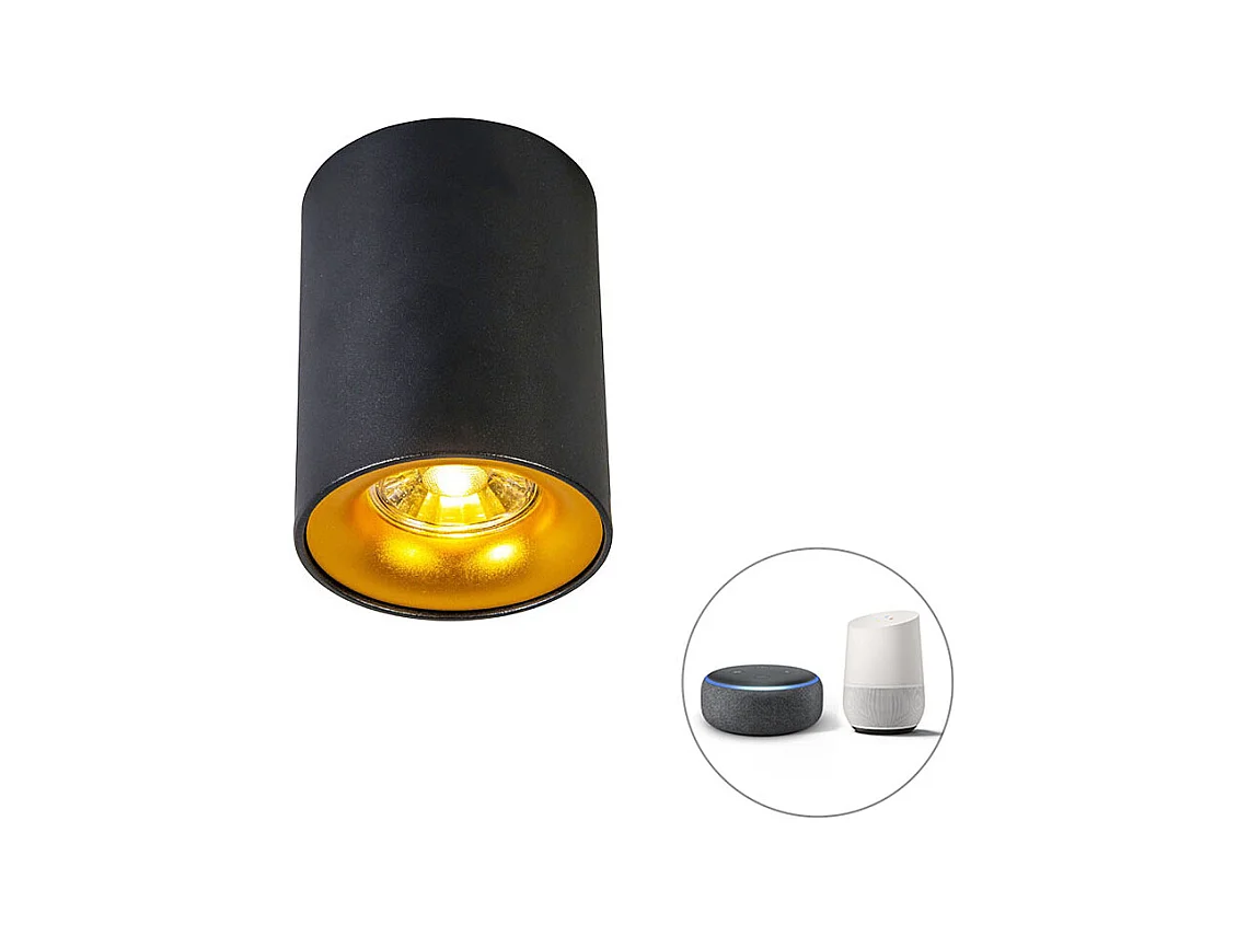 Spot noir/or avec ampoule Smart GU10 WiFi - Ronda