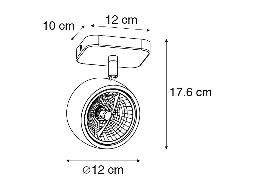 Spot design avec articulation carrée orientable et inclinable - Go Nine