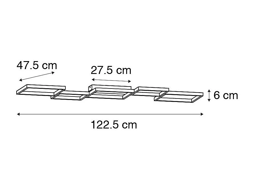Plafonnier doré avec LED à 3 niveaux de luminosité 5 lumières - Lejo