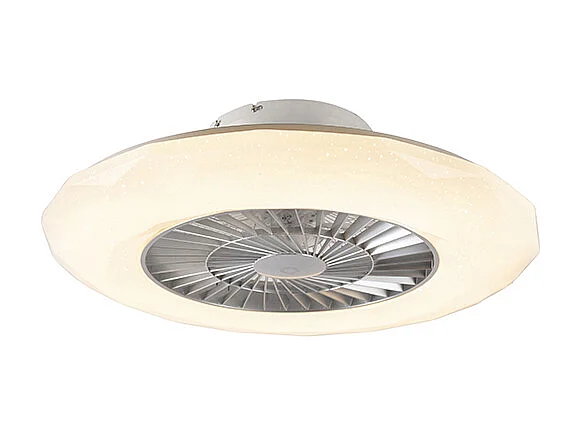 Ventilateur de plafond argent avec LED avec effet étoile dimmable - Clima