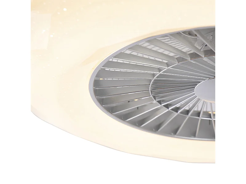 Ventilateur de plafond argent avec LED avec effet étoile dimmable - Clima